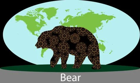 Bear pattern silhouette Stock Illustration