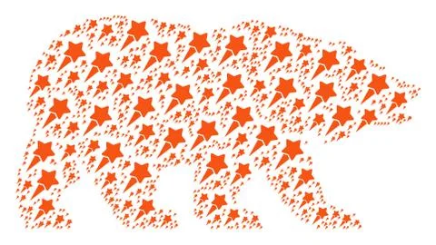Bear Pattern of Starting Star Items Illustrazione stock