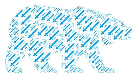 Bear Pattern of Sword Items Illustrazione stock