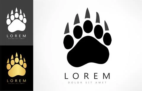 Bear paw logo vector. Animal illustration. Stock Illustration