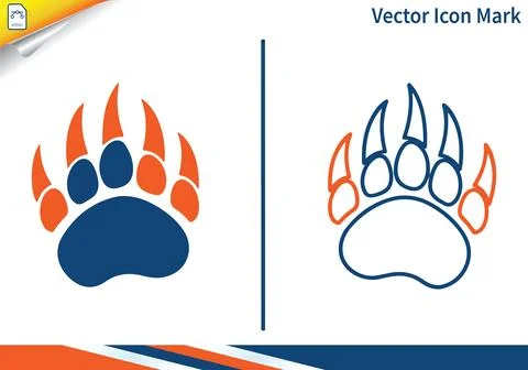 Bear paw vector icon. animal footprint sign. wildlife track symbol. Stock Illustration