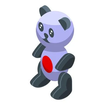 Bear pet icon isometric vector. Toy food Stock Illustration