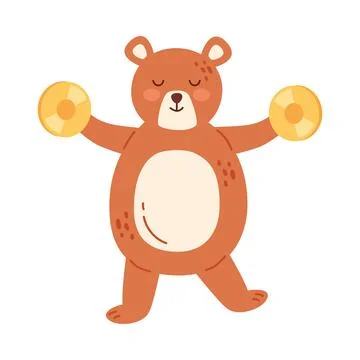 Bear playing music instrument Stock Illustration