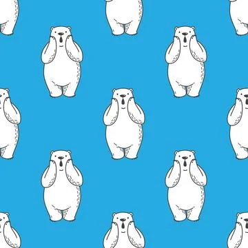 Bear polar bear seamless pattern vector wallpaper isolated background Illustrazione stock