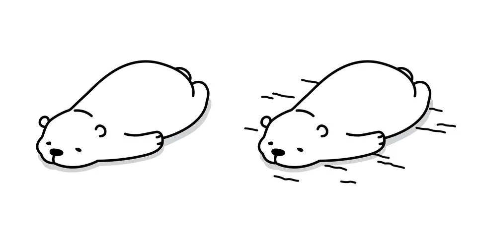 Bear Polar bear vector icon sleepy illustration character cartoon doodle Stock Illustration