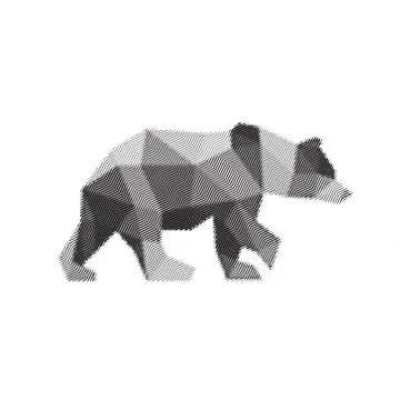 Bear polygon animals engraved fully vector graphics Stock Illustration