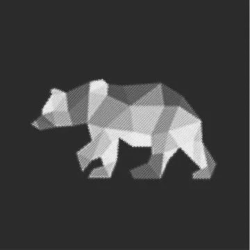 Bear polygon animals engraved fully vector graphics Stock Illustration