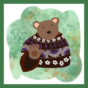 Bear portret Stock Illustration