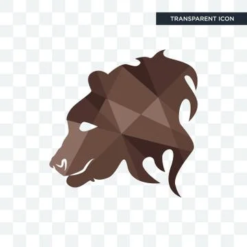 Bear profile vector icon isolated on transparent background, bear profile log Illustrazione stock