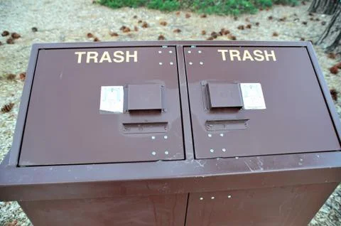 Bear proof trash can Stock Photos