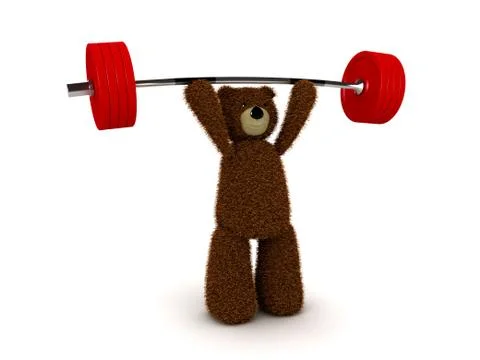 Bear raises the barbell Stock Illustration