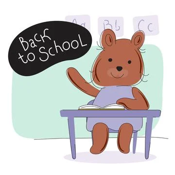 Bear raises his hand Stock Illustration