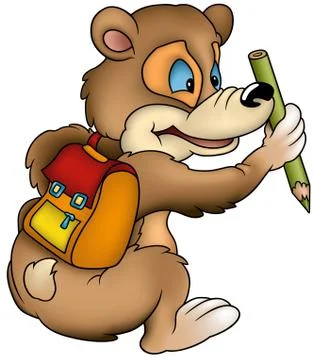 Bear Schoolboy Stock Illustration