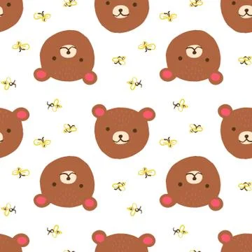 Bear seamless pattern Stockillustratie
