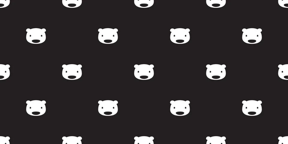 Bear seamless pattern polar bear teddy vector wallpaper Stock Illustration