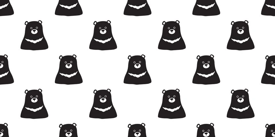 Bear Seamless polar bear Pattern vector isolated wallpaper background Illustrazione stock