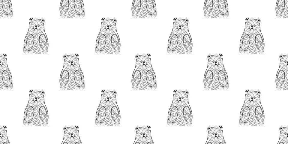 Bear Seamless polar bear vector Pattern isolated wallpaper background Illustrazione stock