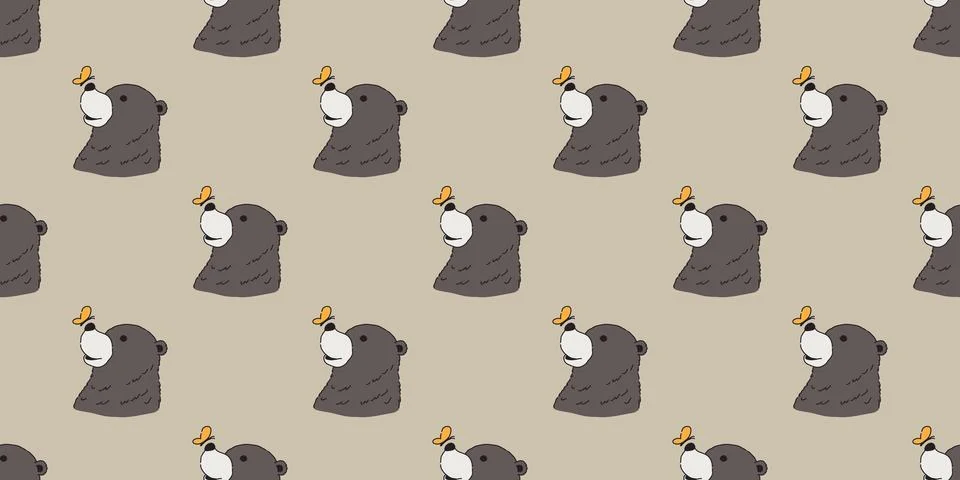 Bear seamless vector Polar Bear pattern butterfly vector wallpaper background Illustrazione stock
