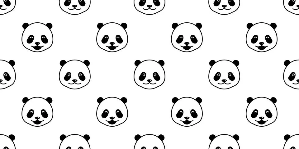 Bear seamless vector Polar Bear pattern panda isolated wallpaper background Stock Illustration