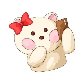 Bear selfie illustration Stock Illustration