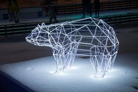 Bear shape light installation Stock Photos