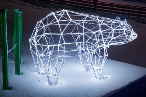 Bear shape light installation Stock Photos