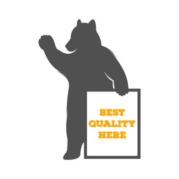 Bear with Sign Ilustração Stock