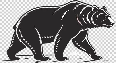 Bear Silhouette Isolated on White Background Stock Illustration