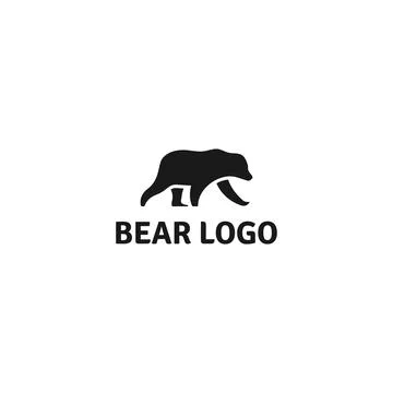 Bear silhouette logo design Stock Illustration