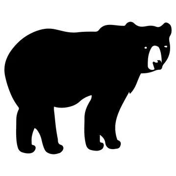 Bear Silhouette Vector Illustration – Wild Animal Design Stock Illustration