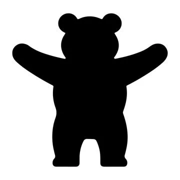 Bear silhouette vector on transparent background Stock Illustration