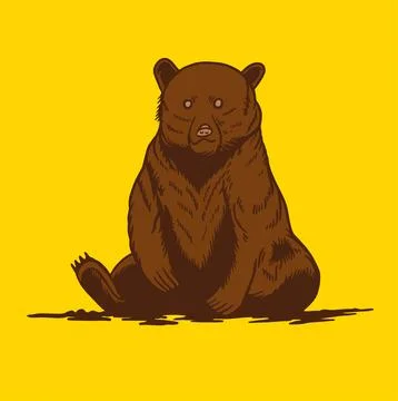BEAR SIT DOWN Stock Illustration