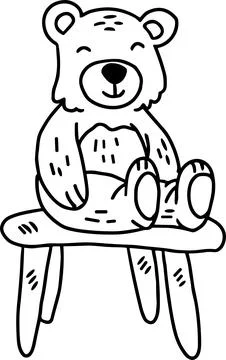 A bear is sitting in a chair Stock Illustration