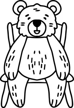 A bear is sitting in a chair Stock Illustration