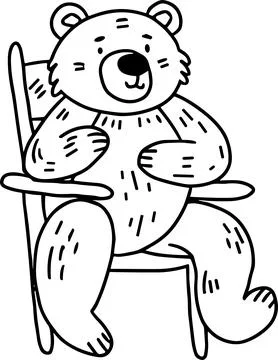 A bear is sitting in a chair Stock Illustration