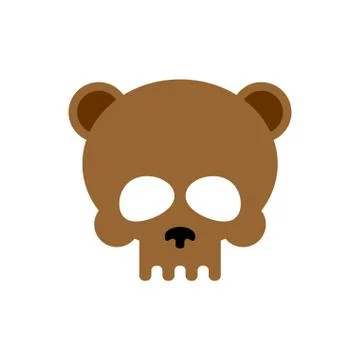 Bear skull isolated. Brown bears skeleton head Stock Illustration