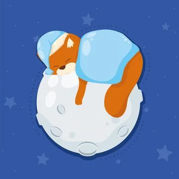 Bear sleeping in fullmoon Stock Illustration