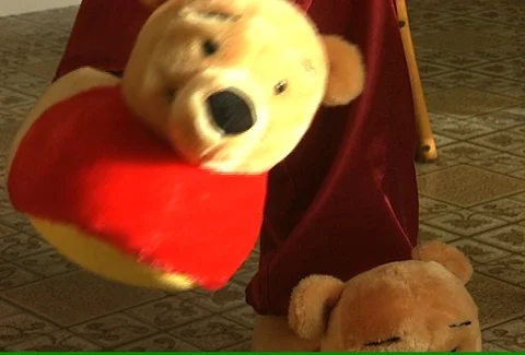 Bear Slipper Rocking Head On Video stock 97202175