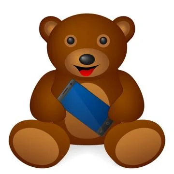 Bear smartphone Stock Illustration