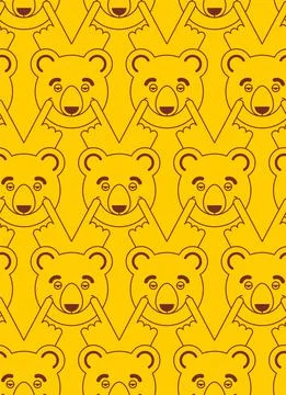 Bear smile pattern seamless. Beast counterfeit joy background. Bear Stretch s Stock Illustration
