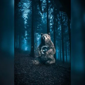 Bear in a spacesuit Stock Illustration