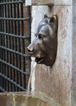 Bear spring at Prague Castle. Stock Photos
