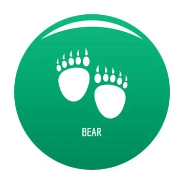 Bear step icon green Stock Illustration