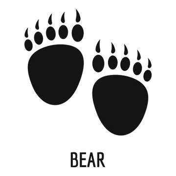 Bear step icon, simple style. Stock Illustration