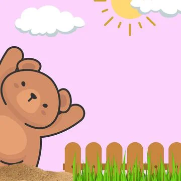 Bear on a summer day Stock Illustration