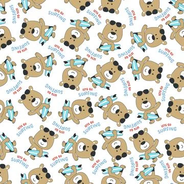 Bear surfer Stock Illustration