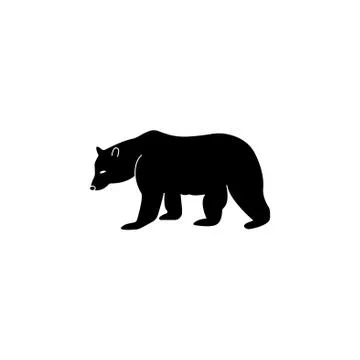 Bear symbol - vector illustration black on white background Stock Illustration