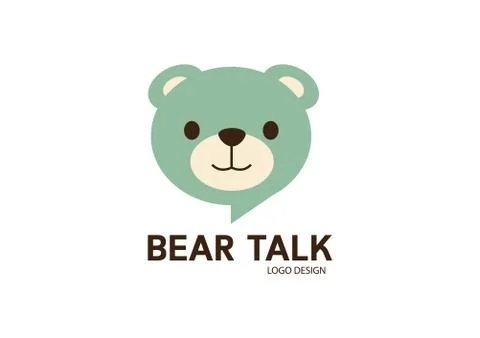 Bear talk icon design Stock Illustration