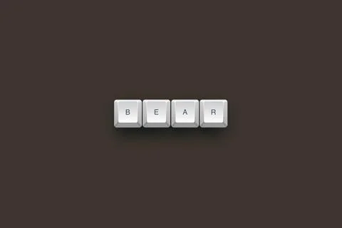 Bear text on a 3d keyboard button with shadow concept series 스톡 일러스트