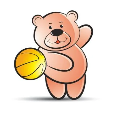 Bear throwing a ball Stock Illustration